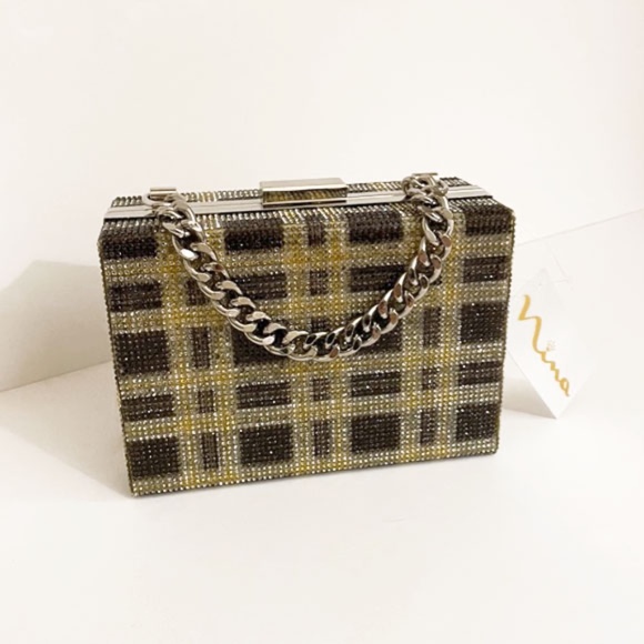 CRYSTALS EMBELLISHED BOX CLUTCH NWT - Picture 6 of 8